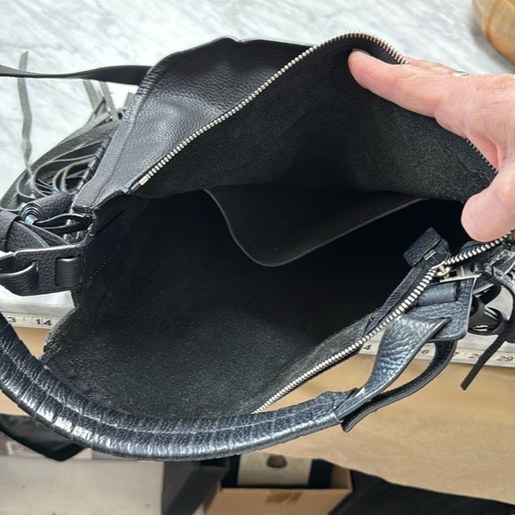 All Saints Black Pebbled Leather Mori Convertible Shoulder Bag /Satchel - Picture 16 of 16